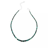 Jay King Sterling Silver Faceted Emerald Beaded Necklace. 18"
